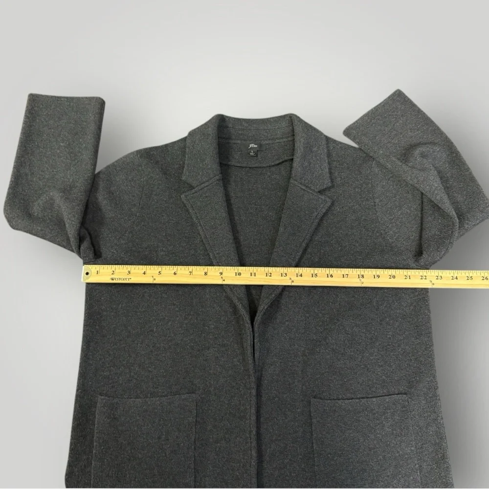 J. Crew Open-front sweater-blazer Sz L Charcoal‎